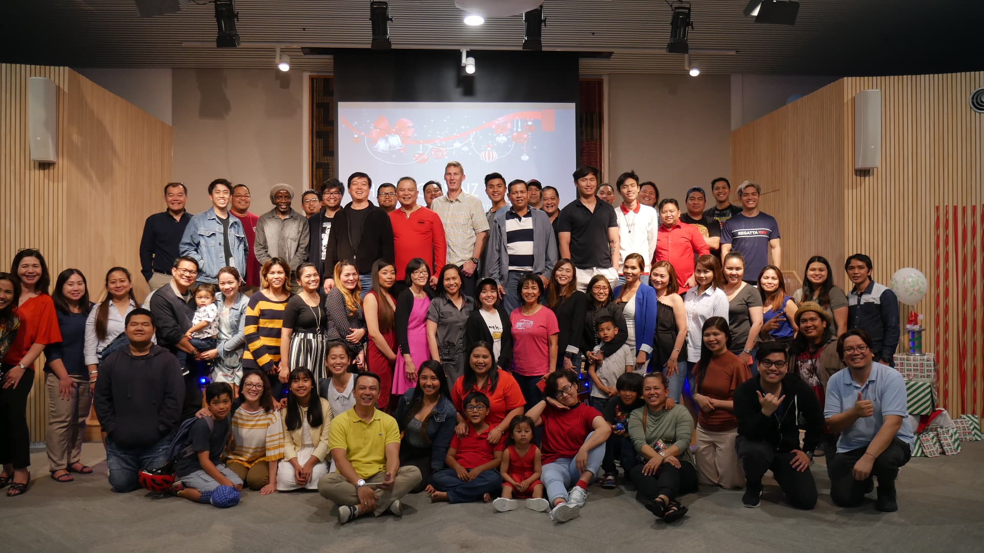 Dozens of Filipino families at the Horizons NZ annual Christmas party in Auckland