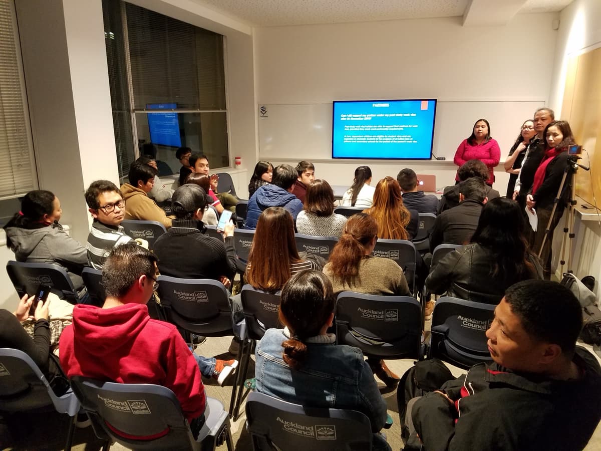 Filipinos attending a free Horizons immigration seminar in Auckland